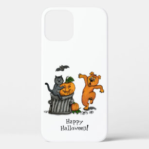 Funda Para iPhone 12 ¡Feliz Halloween! Perro de gato y araña