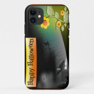 Funda Para iPhone 11 Feliz Halloween y Flores -