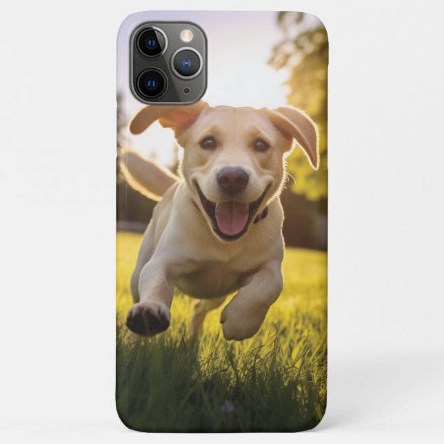 Funda De Case-Mate Para iPhone Felíz Labrador Corriendo (Reverso)