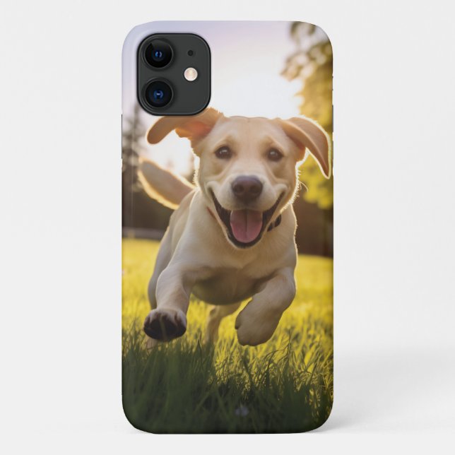 Funda De Case-Mate Para iPhone Felíz Labrador Corriendo (Reverso)
