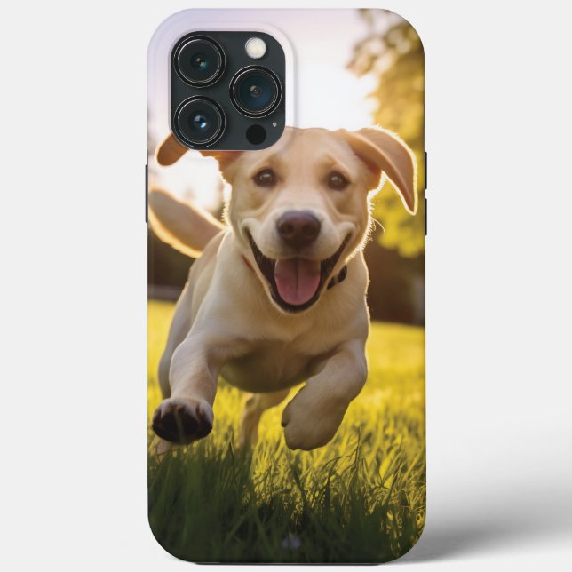Funda De Case-Mate Para iPhone Felíz Labrador Corriendo (Reverso )
