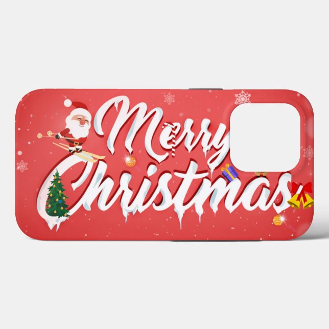 Funda De Case-Mate Para iPhone Feliz Navidad (Reverso (Horizontal))