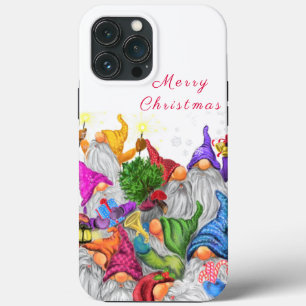 Funda Para iPhone 13 Pro Max Feliz Navidad a Personalizado Fiesta de Gnome Dibu
