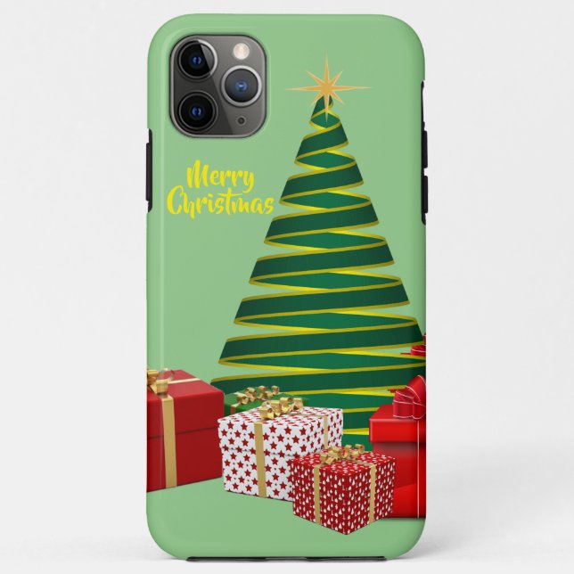 Funda De Case-Mate Para iPhone Feliz Navidad ~ Árbol con regalos (Reverso)