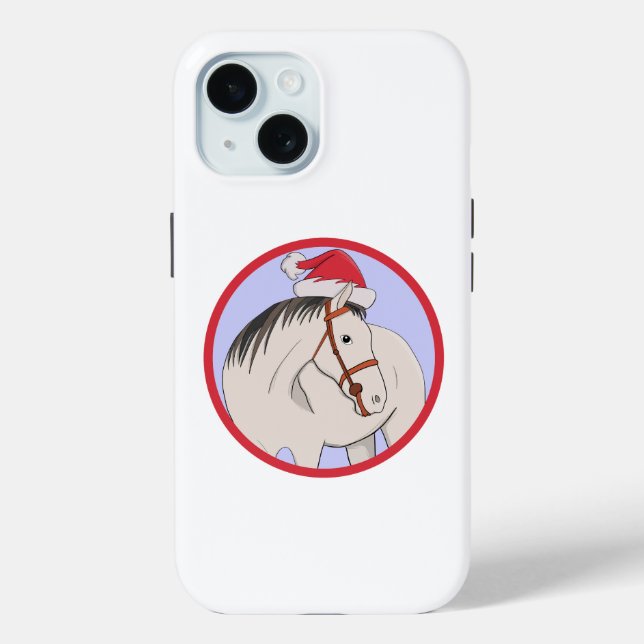 Funda De Case-Mate Para iPhone Feliz Navidad Caballo (Reverso )