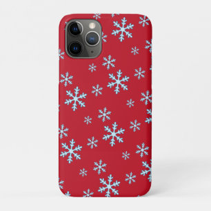 Funda Para iPhone 11 Pro Feliz Navidad Copo de Nieve Azul Fiesta de Inviern