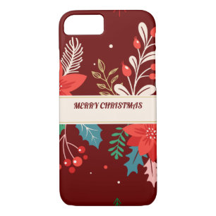 Funda Para iPhone 8/7 Feliz Navidad Floral