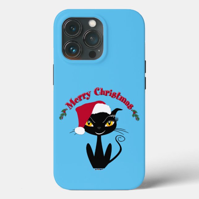 Funda De Case-Mate Para iPhone Feliz Navidad Gato Kitty (Reverso )