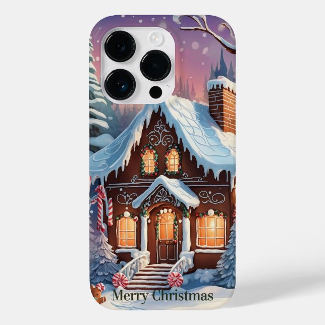 Funda De Case-Mate Para iPhone Feliz Navidad Gingerbread House (Reverso )