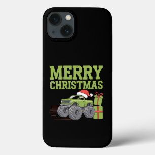 Funda Para iPhone 13 Feliz Navidad Monster Camión Toddler Boys Navidad