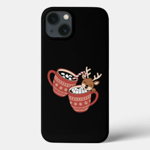 Funda Para iPhone 13 Feliz Navidad Reno Cute Familia Navidad Café