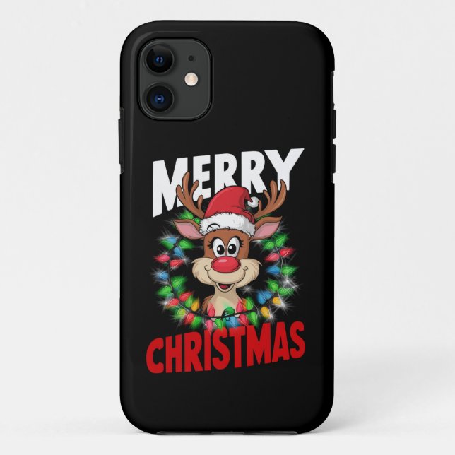 Funda De Case-Mate Para iPhone Feliz Navidad Reno Navidades (Reverso)
