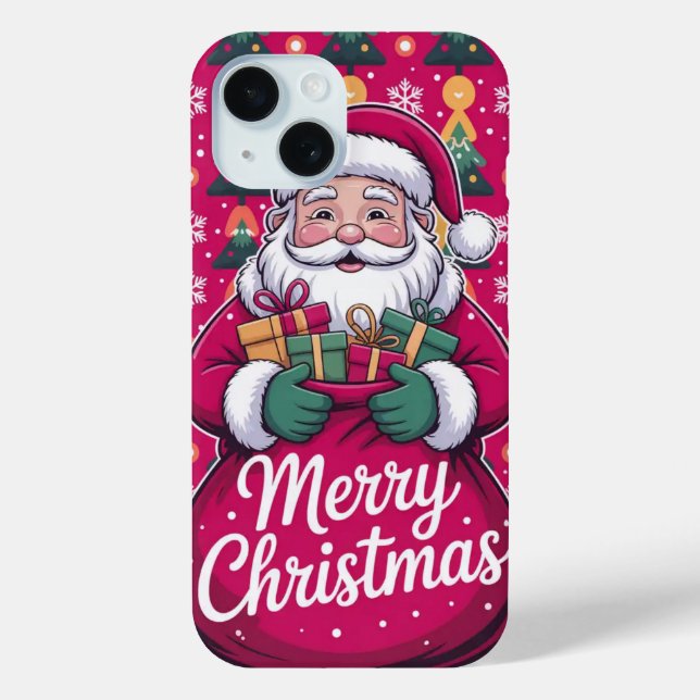 Funda De Case-Mate Para iPhone Feliz Navidad Santa Claus iPhone / estuche para iP (Reverso )