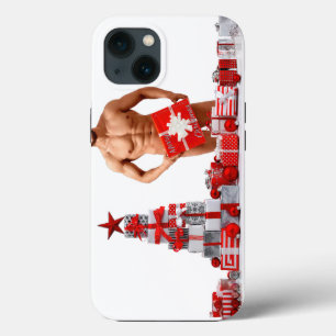 Funda Para iPhone 13 Feliz Navidad SlipperyJoe regalo rojo blanco plate