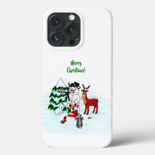 Funda Para iPhone 13 Pro ¡Feliz Navidad! Snowman con sus amigos