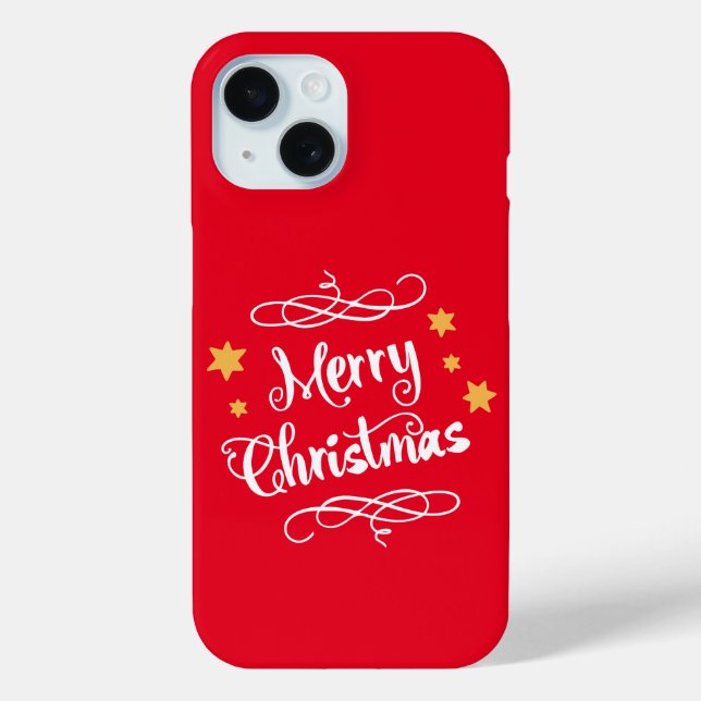 Funda De Case-Mate Para iPhone Feliz Navidad, tipografía moderna (Reverso )