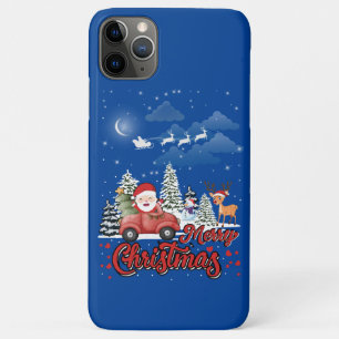 Funda Para iPhone 11 Pro Max Feliz Navidad Vintage Red Santa Camión Regalos
