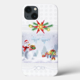Funda Para iPhone 13 ¡Feliz Navidad y Feliz Año Nuevo! Snowman 20XX