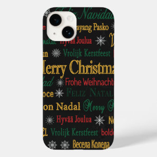 Funda Para iPhone 14 De Case-Mate Feliz Navidad y saludos en diferentes idiomas  