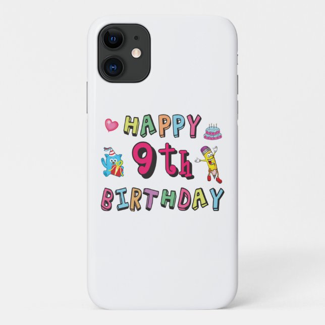 Funda De Case-Mate Para iPhone Feliz noveno cumpleaños para niños de 9 años B-day (Reverso)