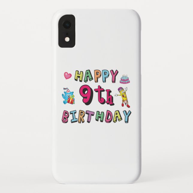 Funda De Case-Mate Para iPhone Feliz noveno cumpleaños para niños de 9 años B-day (Reverso)