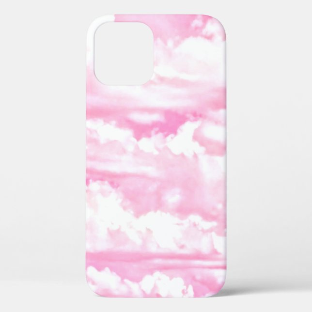 Funda De Case-Mate Para iPhone Feliz nubes rosas (Reverso )