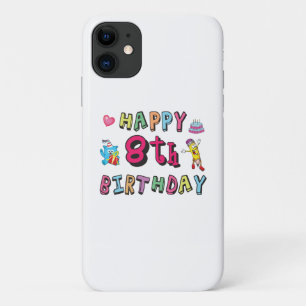 Funda Para iPhone 11 Feliz octavo cumpleaños. 8 años al día.