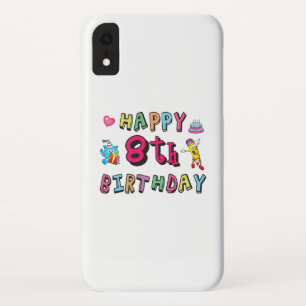 Funda Para iPhone XR Feliz octavo cumpleaños. 8 años al día.
