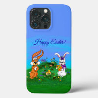 ¡Feliz Pascua! Conejo con conejo y pollo