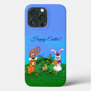 Funda Para iPhone 13 Pro ¡Feliz Pascua! Conejo con conejo y pollo