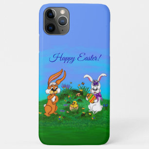 Funda Para iPhone 11 Pro Max ¡Feliz Pascua! Conejo con conejo y pollo