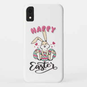 Funda Para iPhone XR Feliz Pascua de parte del simpático conejo de Pasc