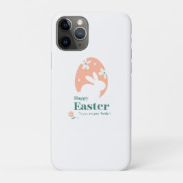 Funda Para iPhone 11 Pro Feliz Pascua – Diseño floral de conejo y huevo