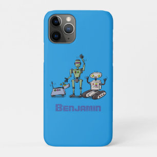 Funda Para iPhone 11 Pro Feliz personalizado de trío de robots lindos