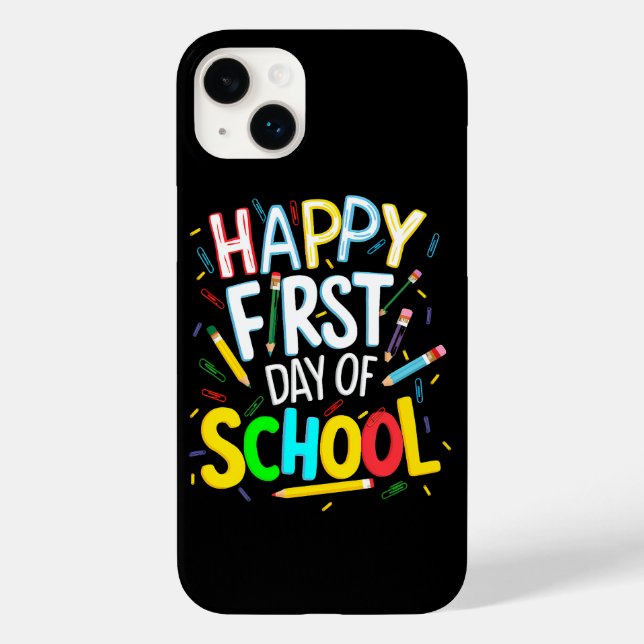 Funda De Case-Mate Para iPhone Feliz Primer Día de Regreso a la Escuela (Reverso )