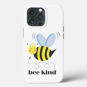 Funda Para iPhone 13 Pro Feliz princesa de abejas con corona y lema Bee Kin