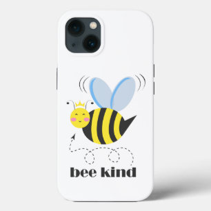Funda Para iPhone 13 Feliz princesa de abejas con corona y lema Bee Kin