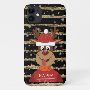 Funda Para iPhone 11 Feliz reno en la nieve