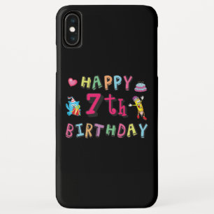 Funda Para iPhone XS Max Feliz séptimo cumpleaños. De 7 años.