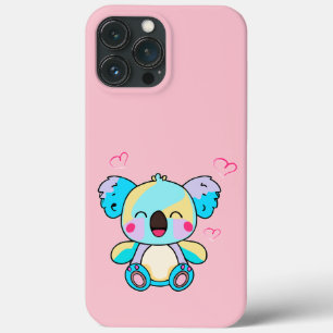 Funda Para iPhone 13 Pro Max Feliz sonriente bebé koala oso con corazones de am