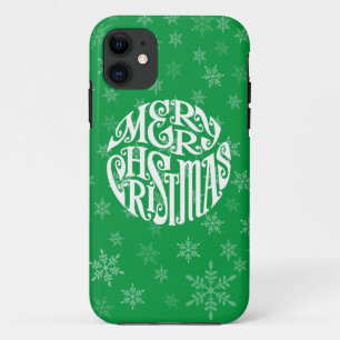 Funda Para iPhone 11 Feliz tipografía navideña saludos alegres