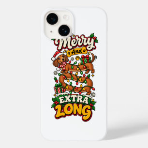 Funda Para iPhone 14 De Case-Mate Feliz y extra largo Dachshund divertido Navidad Do