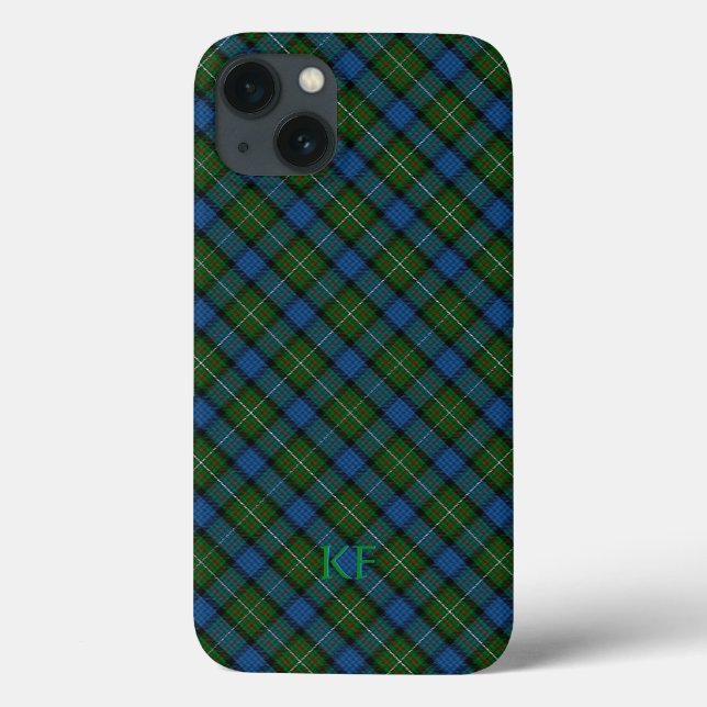 Funda De Case-Mate Para iPhone Fergusson Official Tartán con monograma/ nombre (Reverso)