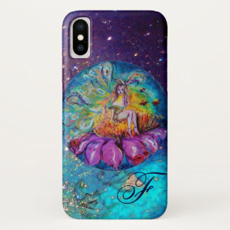 Funda Para iPhone X FERIA EN EL Monograma Verde azulado Azul NOCTURNO