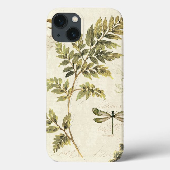 Funda De Case-Mate Para iPhone Fermones decorativos y una libélula (Reverso)