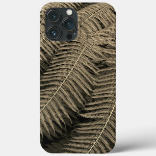 Funda Para iPhone 13 Pro Max Fern Leaves Fine Art Photograph in Sepia