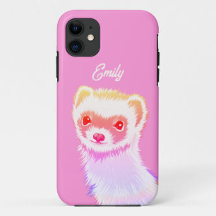 Funda Para iPhone 11 Ferret En Tonos Arcoiris