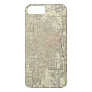 Funda Para iPhone 8 Plus/7 Plus Ferrocarriles del mapa y de calle de la seguridad