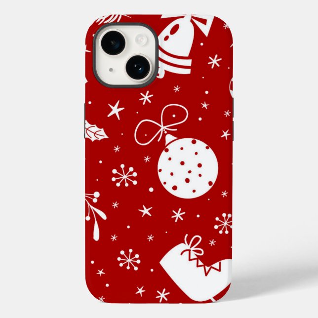 Funda De Case-Mate Para iPhone Festive Christmas Background (Reverso )