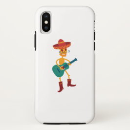 Funda Para iPhone XS Festive Skeleton Guitar Player